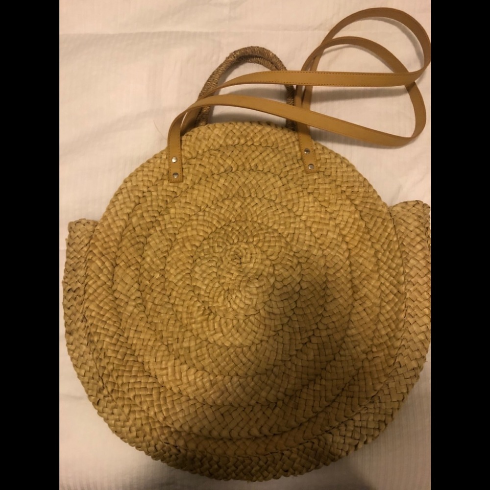 Handwoven rattan tote bag